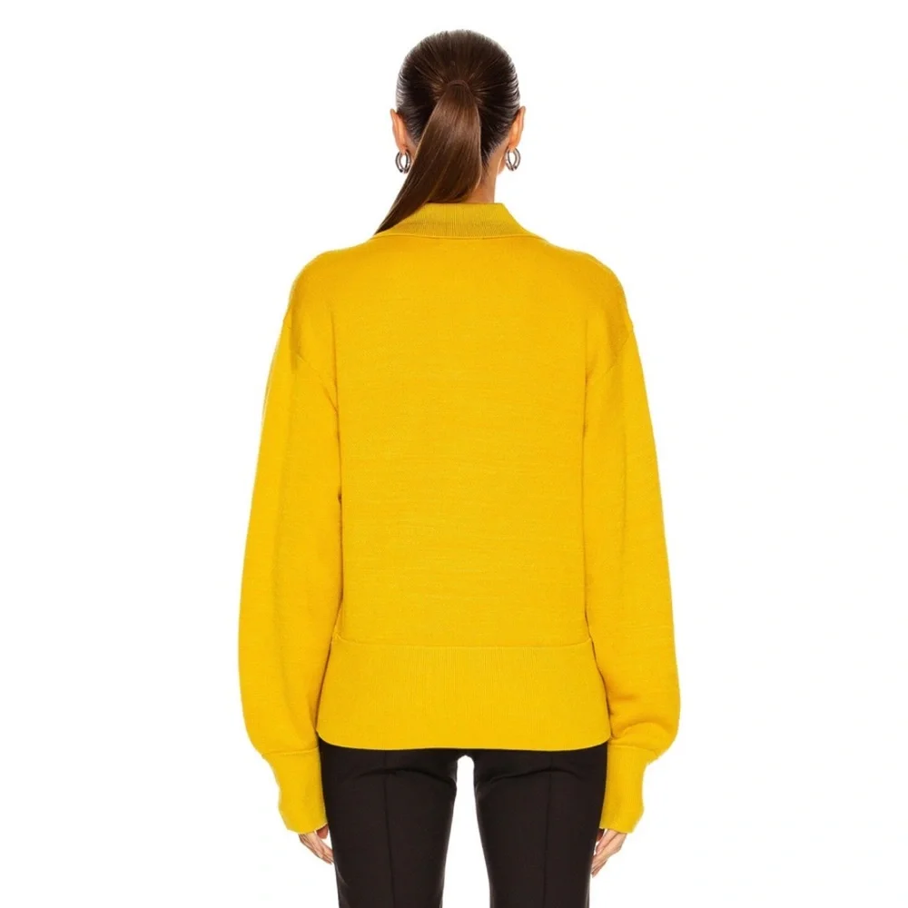 ISABEL MARANT • Yellow Heron Polo Neck Wool-Blend Long Sleeve Sweater, 4 - Picture 3 of 16